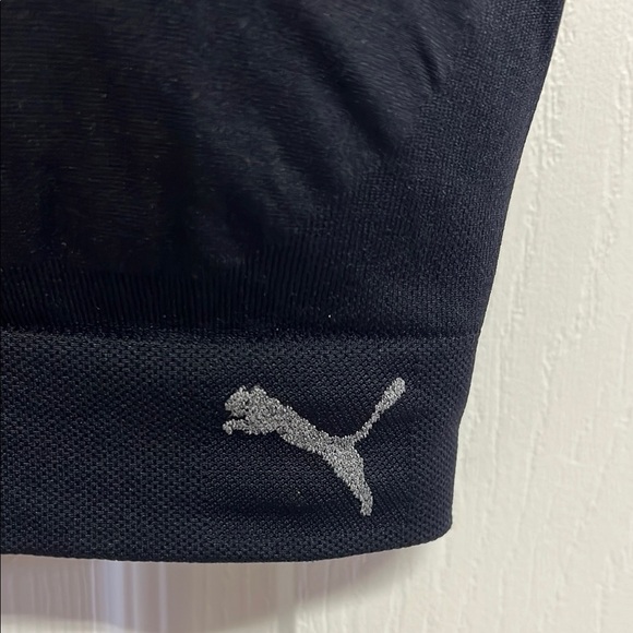 Puma Black Racerback Sports Bra with V-Neck - Picture 2 of 4